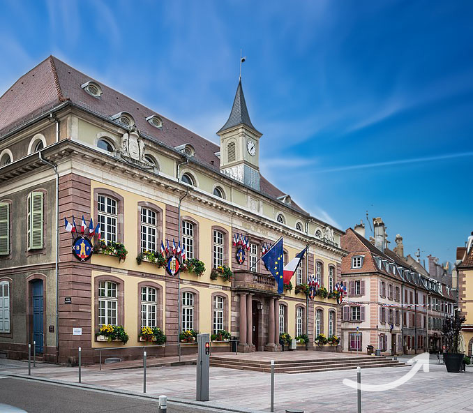 Photo de la mairie de Belfort située à 50m du restaurant